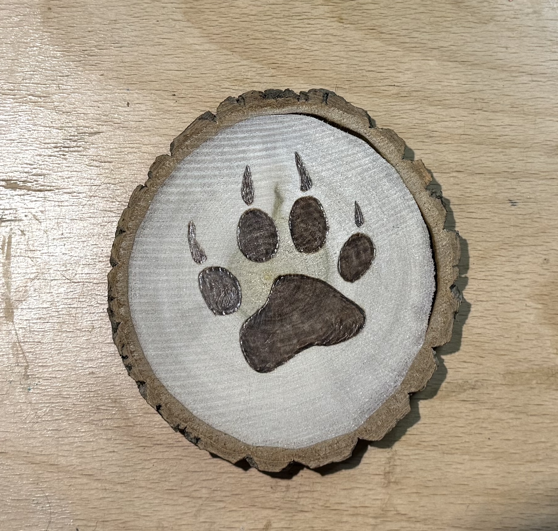 Wolf Paw Print Ornament